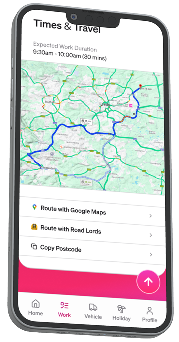 Screenshot of Teamleaf App Travel Information
